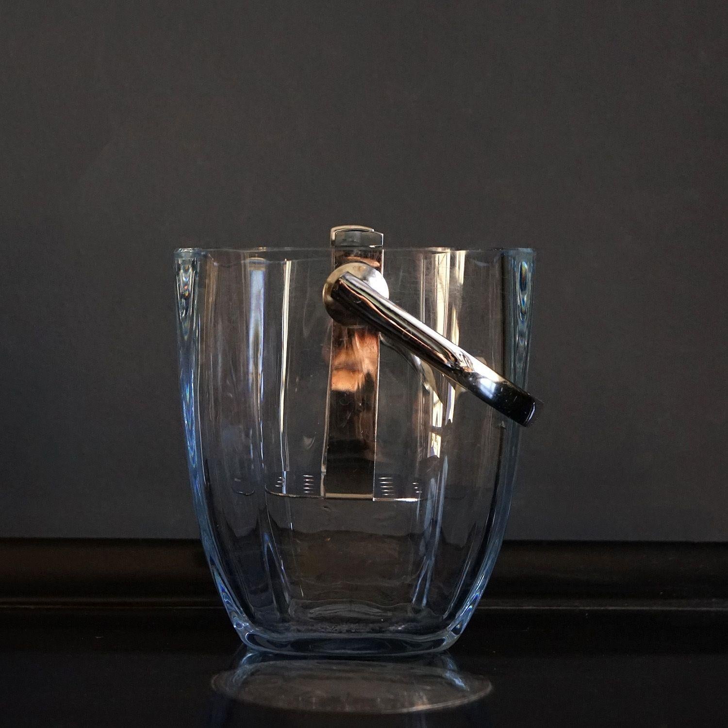 Swedish Lead Crystal Ice Bucket By Gerda Strömberg For Strombergshyttan, 1960s 1