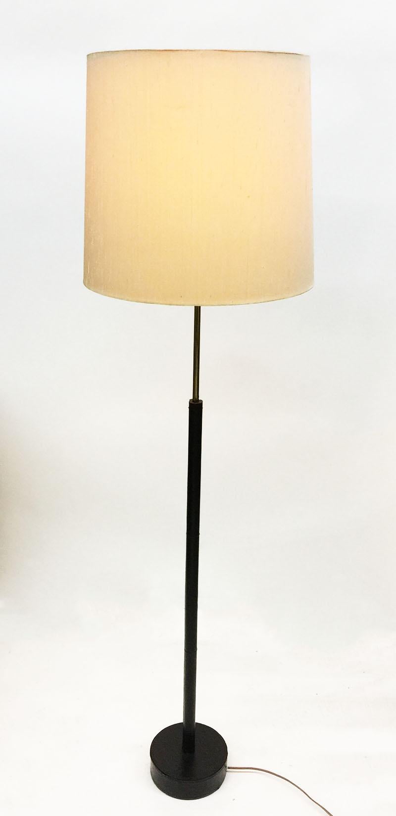 Swedish Leather and Brass Floor Lamp by Bergboms, 1960s For Sale 6