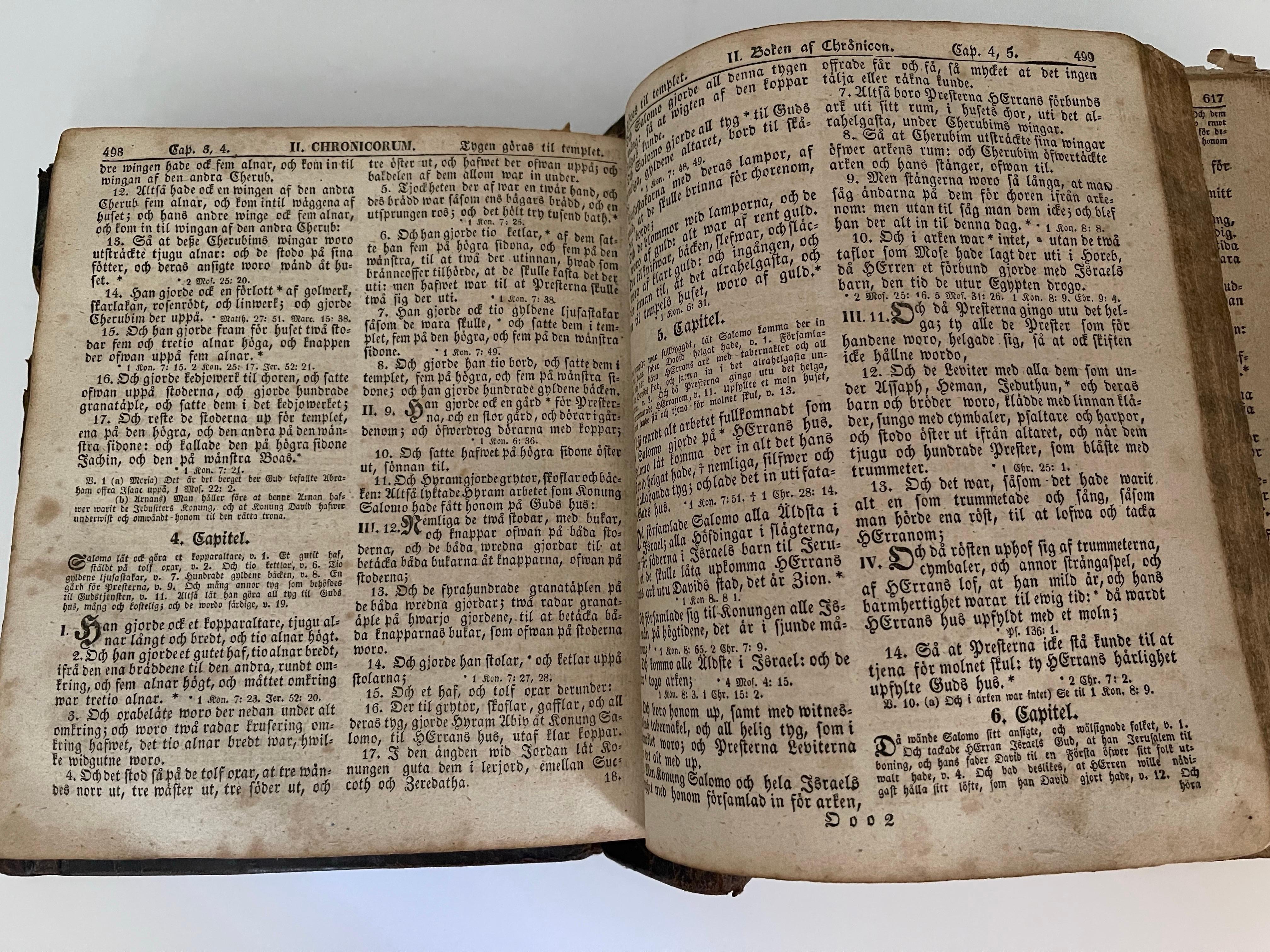 Swedish Leather Bound and Brass Locks Family Holy Bible, Circa 1849 For Sale 4