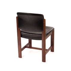 Swedish Leather Chairs from 1960s with Teak Legs