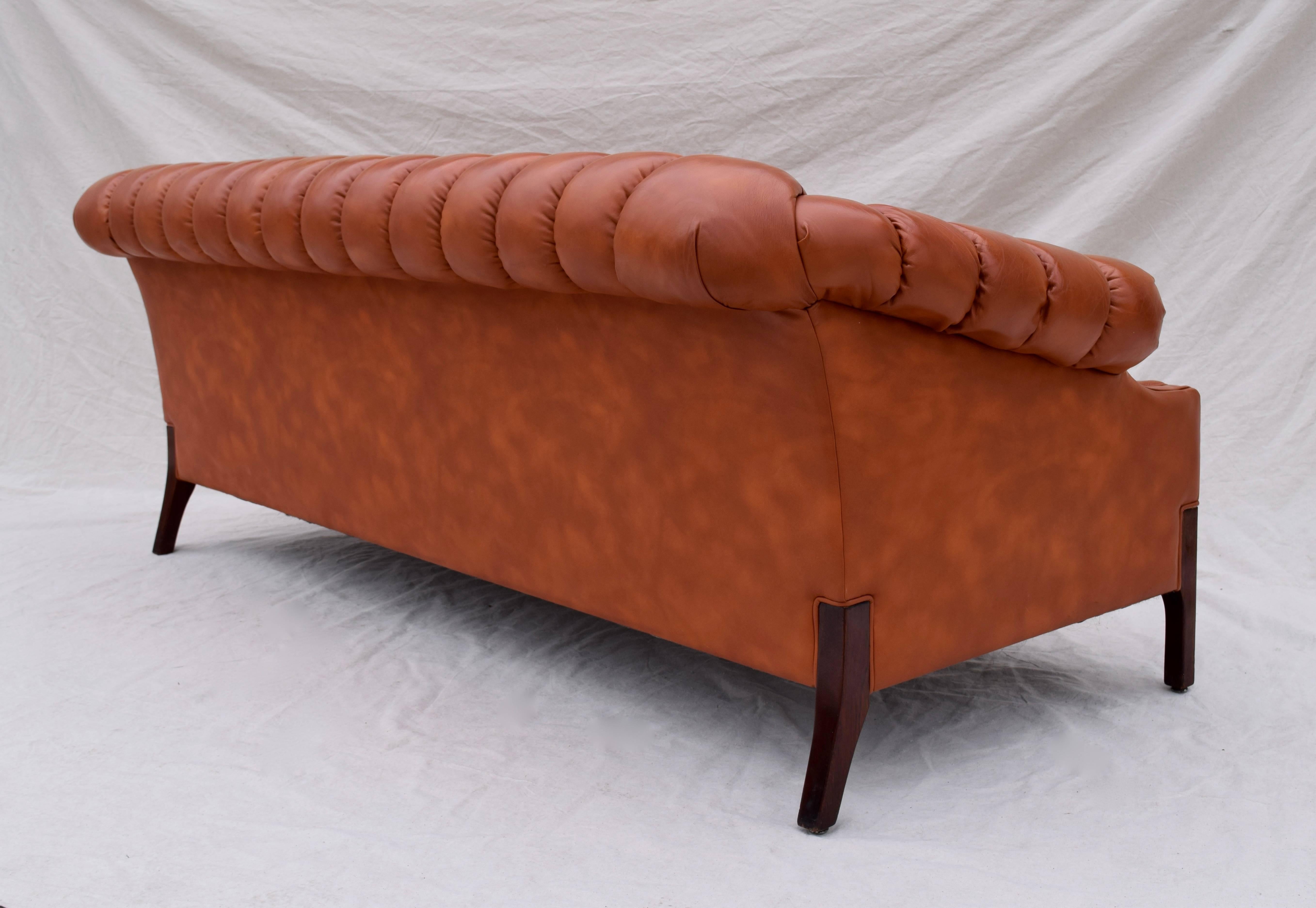 Swedish Leather Chesterfield Sofa 5