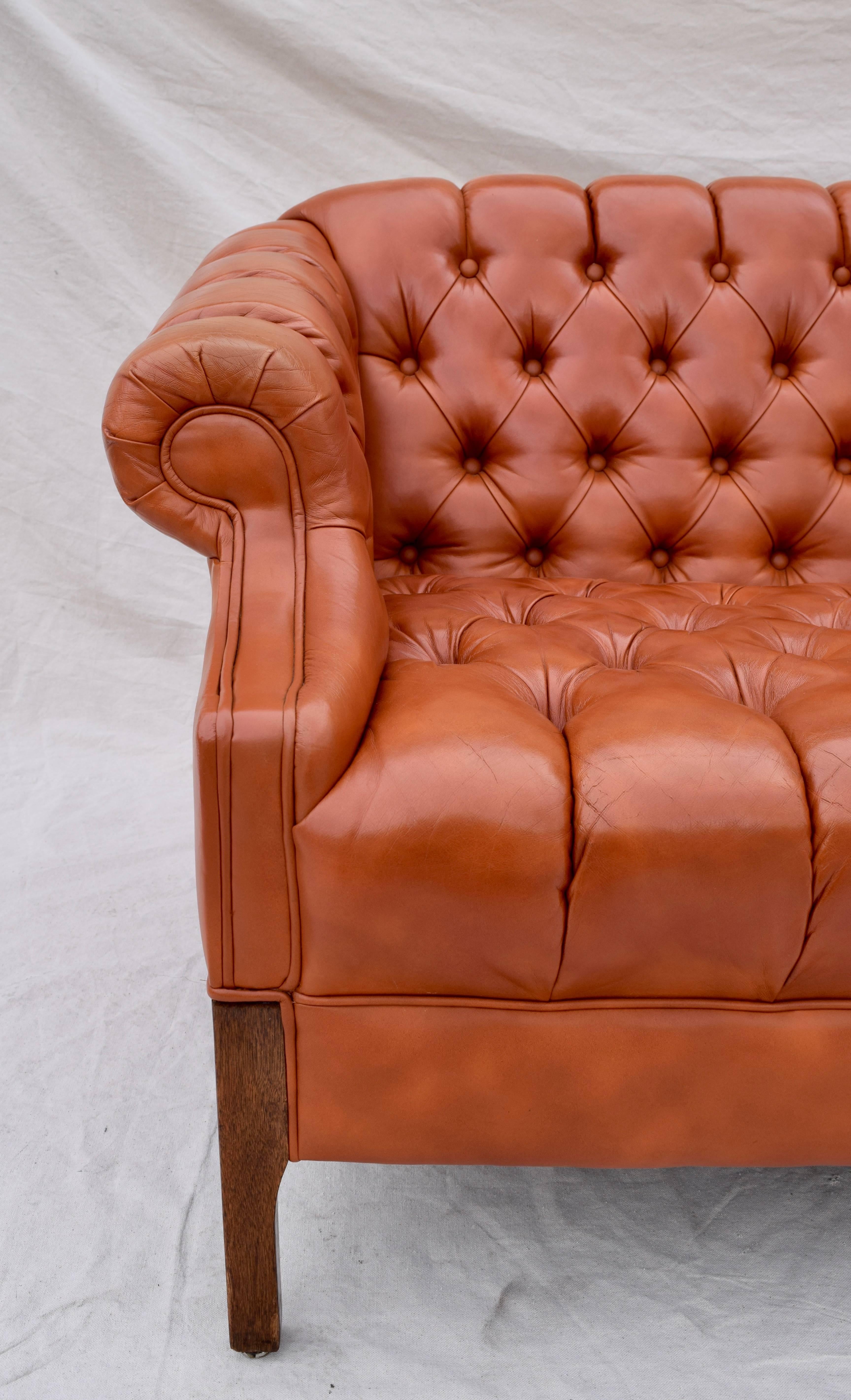 Swedish Leather Chesterfield Sofa 9