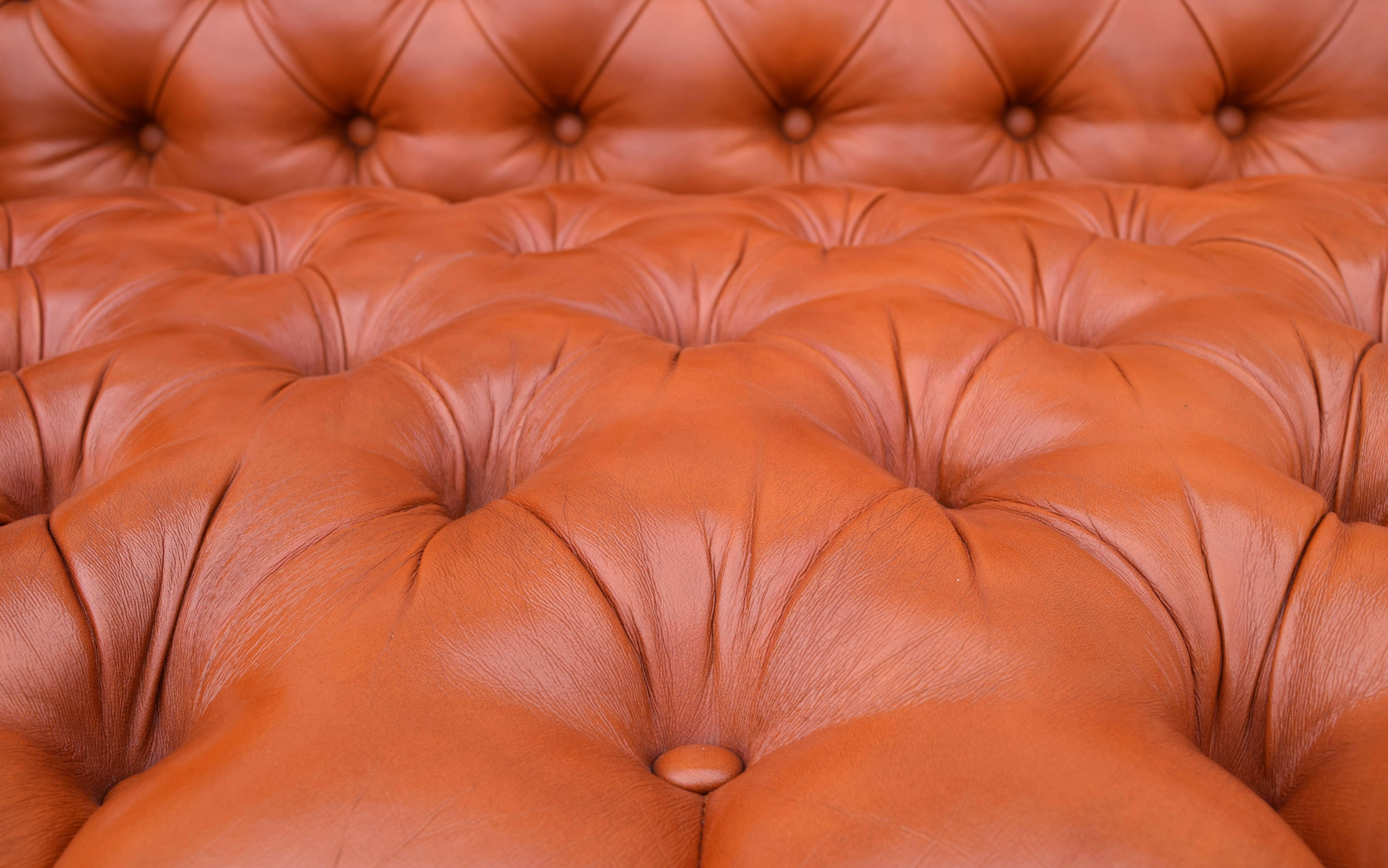 Swedish Leather Chesterfield Sofa 10
