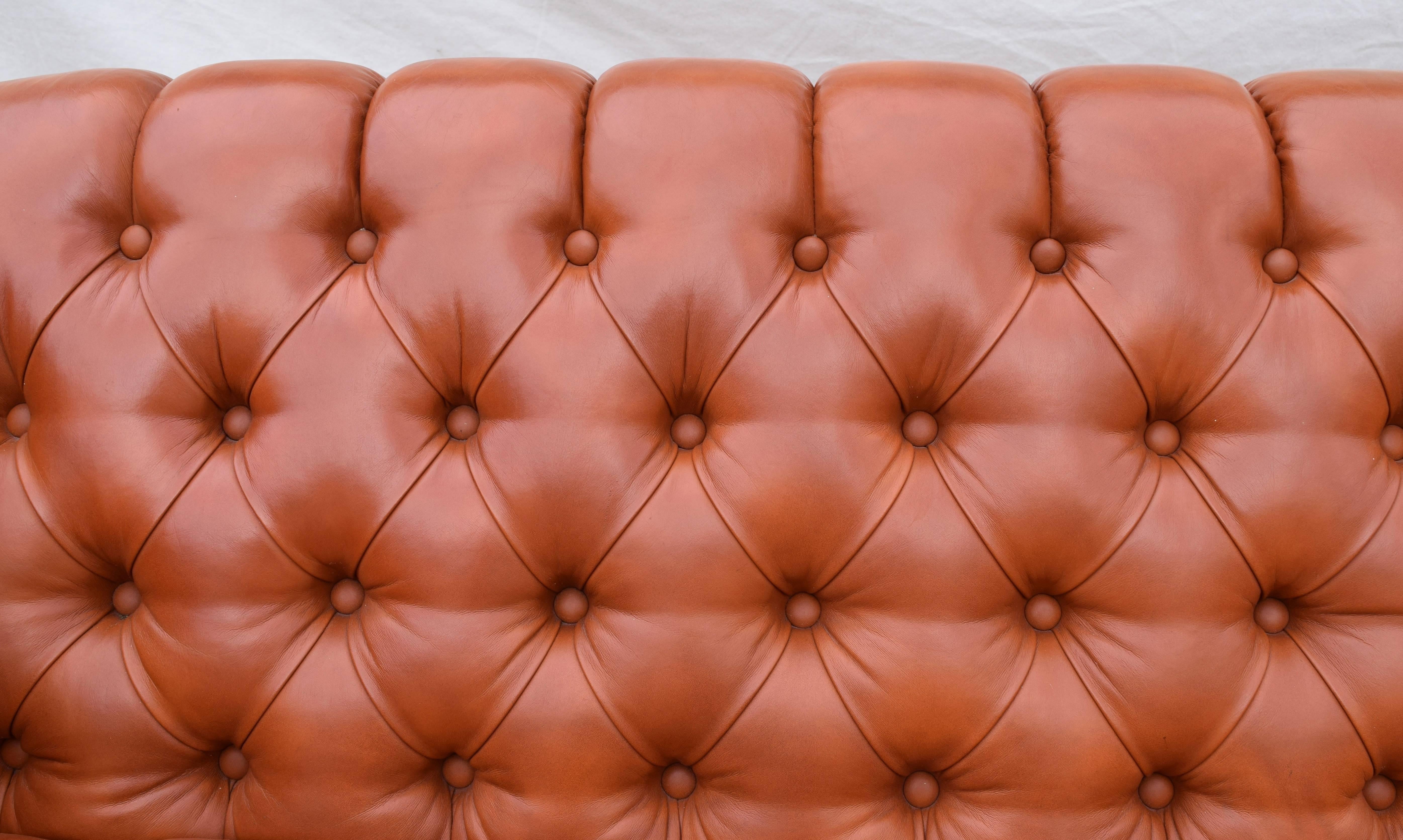 Swedish Leather Chesterfield Sofa 11