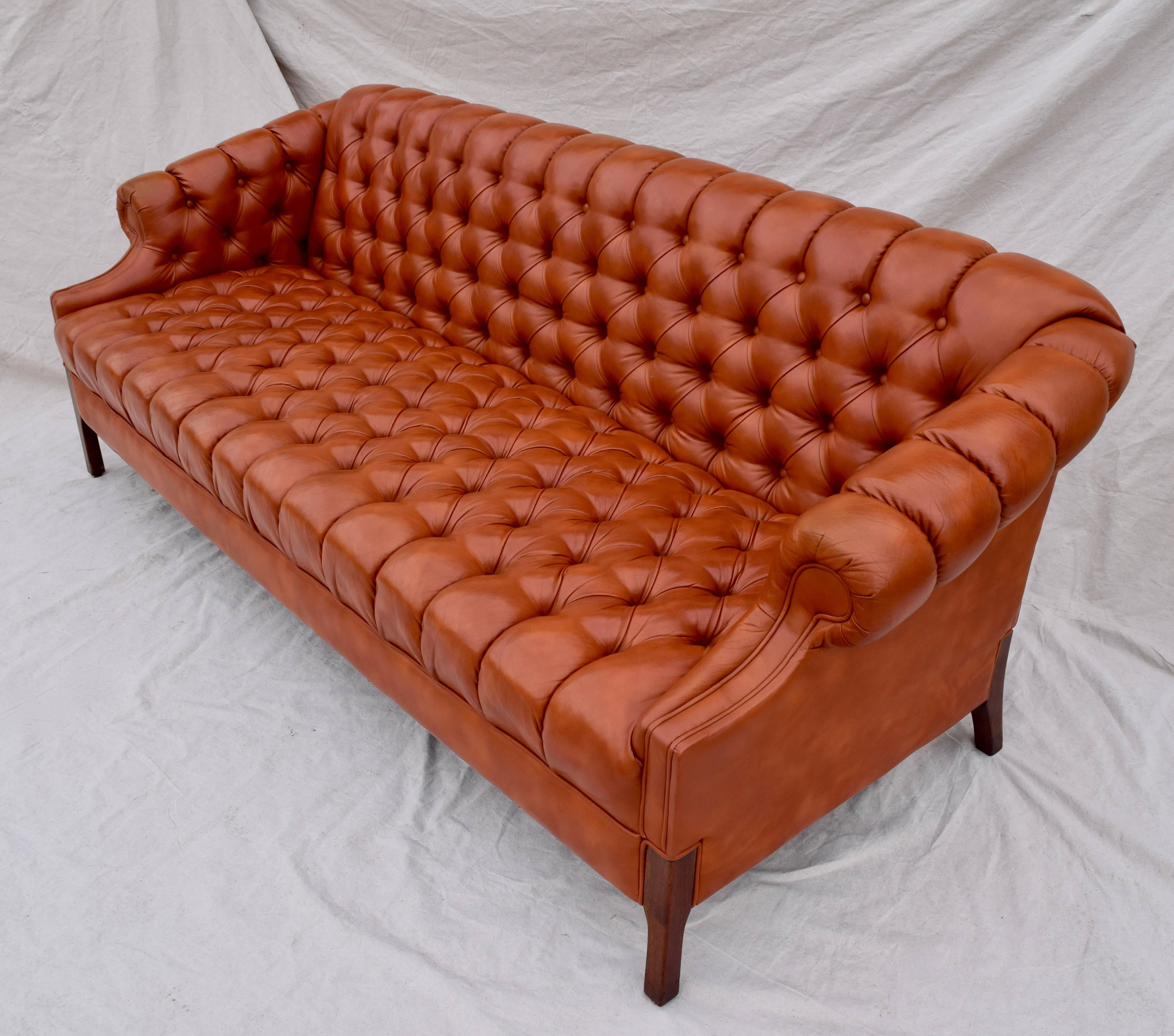 Swedish Leather Chesterfield Sofa 1