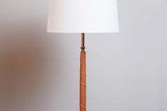 Swedish Leather-Wrapped Floor Lamp