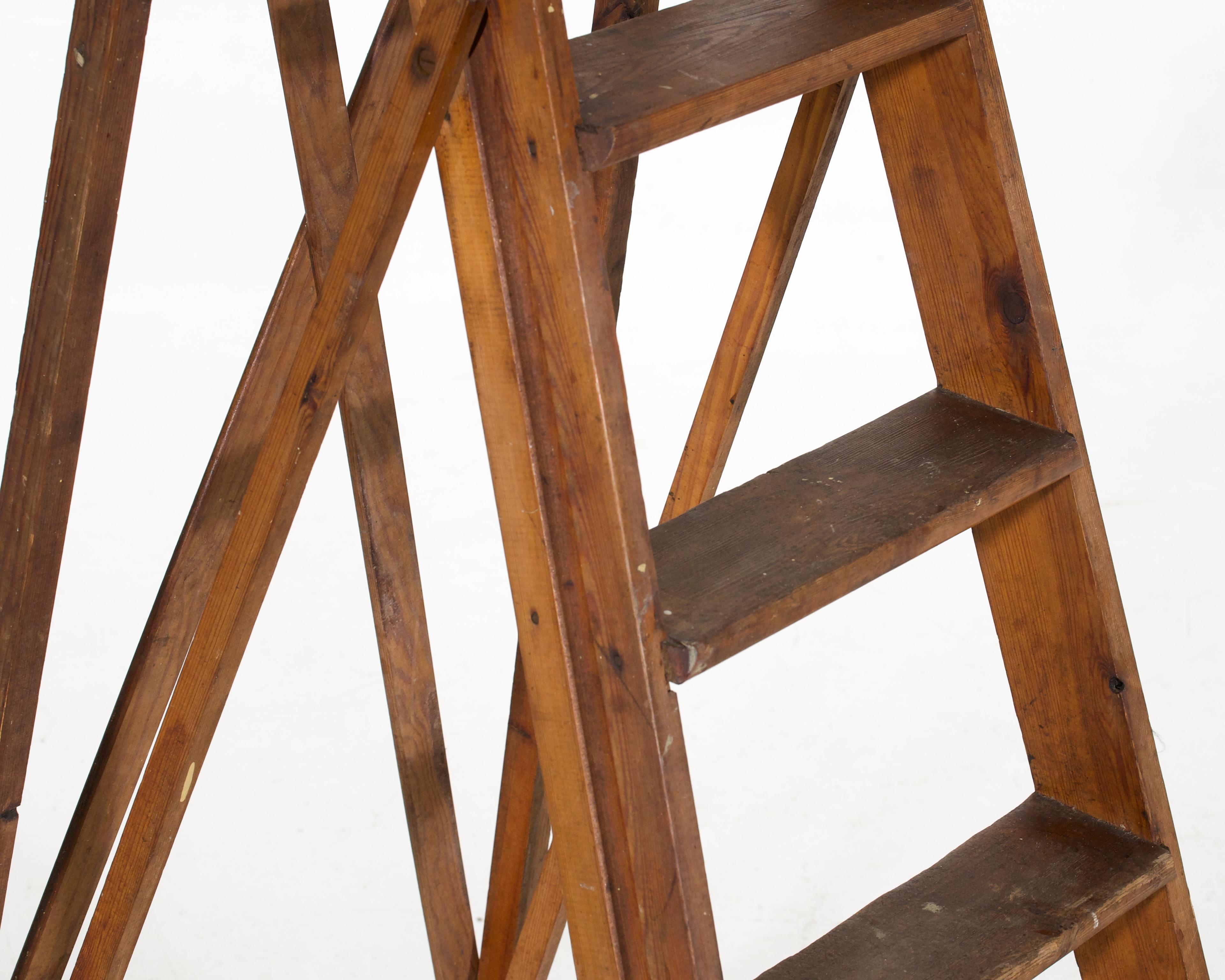 19th Century Swedish library ladder was created in the 19th C. For Sale