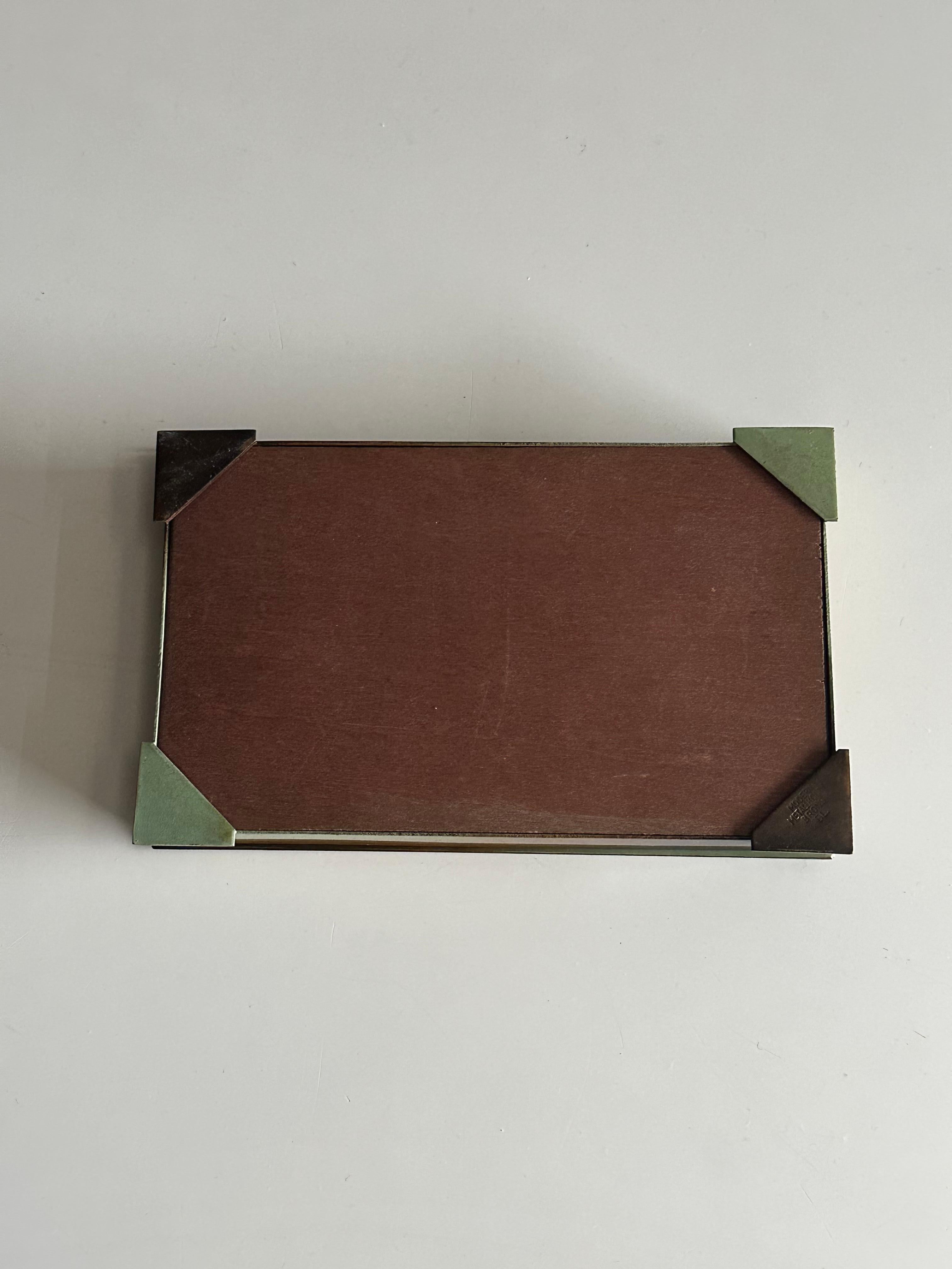 Bronze Boîte à couvercle suédoise en bronze et Wood Wood par Bernhard Linder pour Metallkonst 1950's en vente