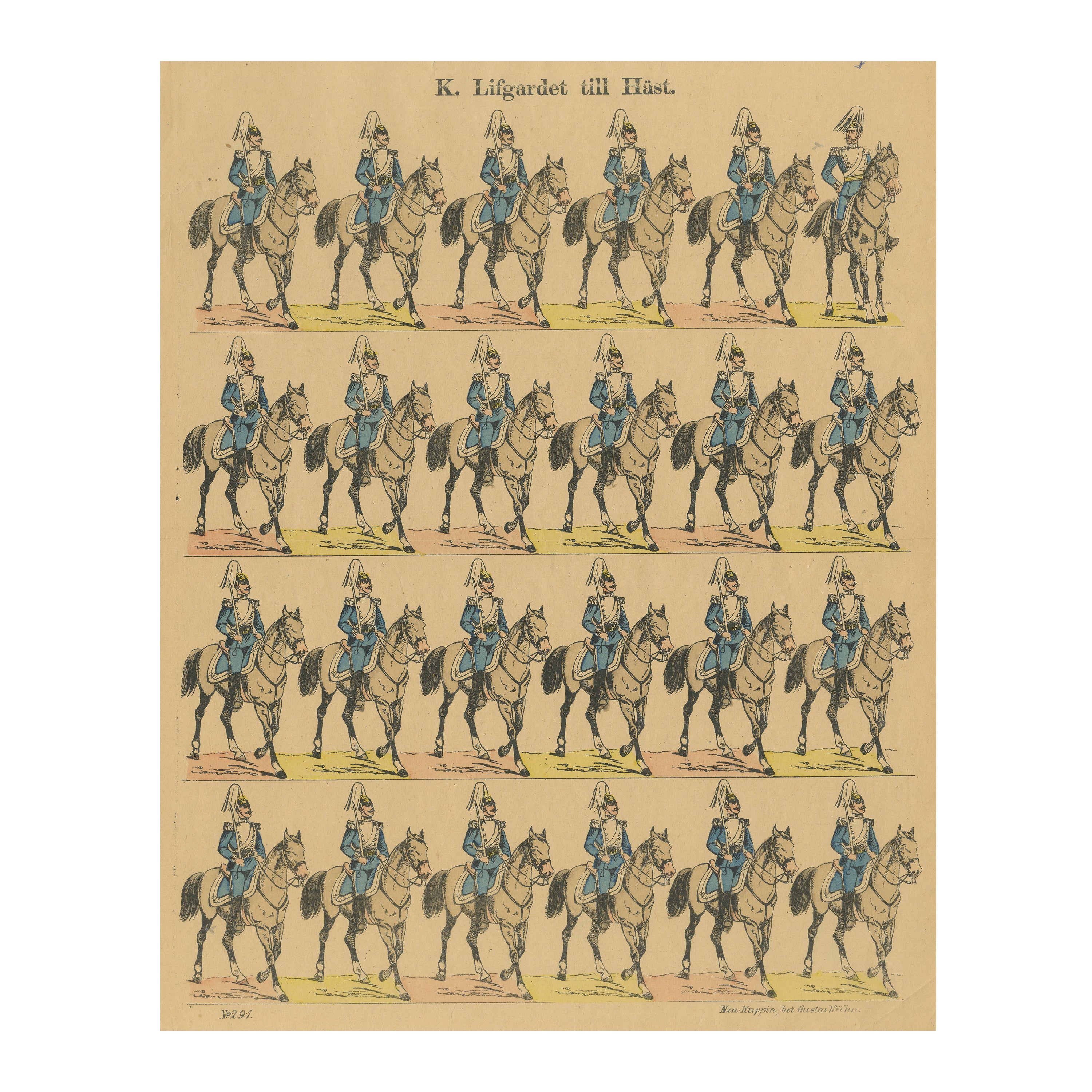 Schwedische Leibgarde zu Pferd - Königliche Kavallerieuniformen, um 1860 im Angebot