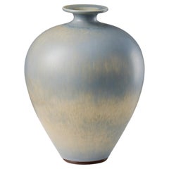 Swedish Stoneware Vase by Berndt Friberg – Light Blue Glaze, Gustavsberg Studio
