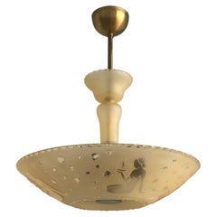 Swedish lighting pendant Orrefors attributed.