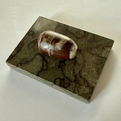 Swedish Limestone Paperweight with Polished Fossil, 19th Century