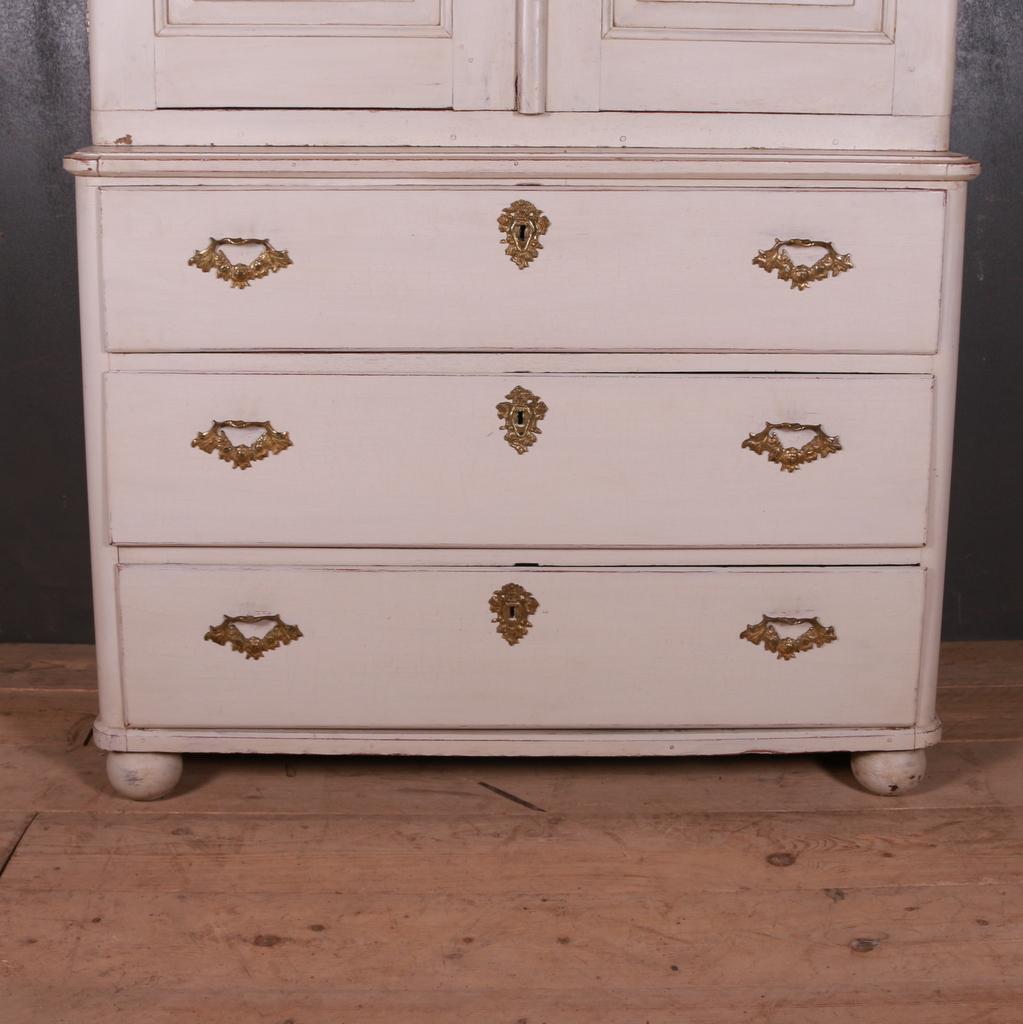 Late 19th century painted Swedish linen cupboard, 1880.

Dimensions