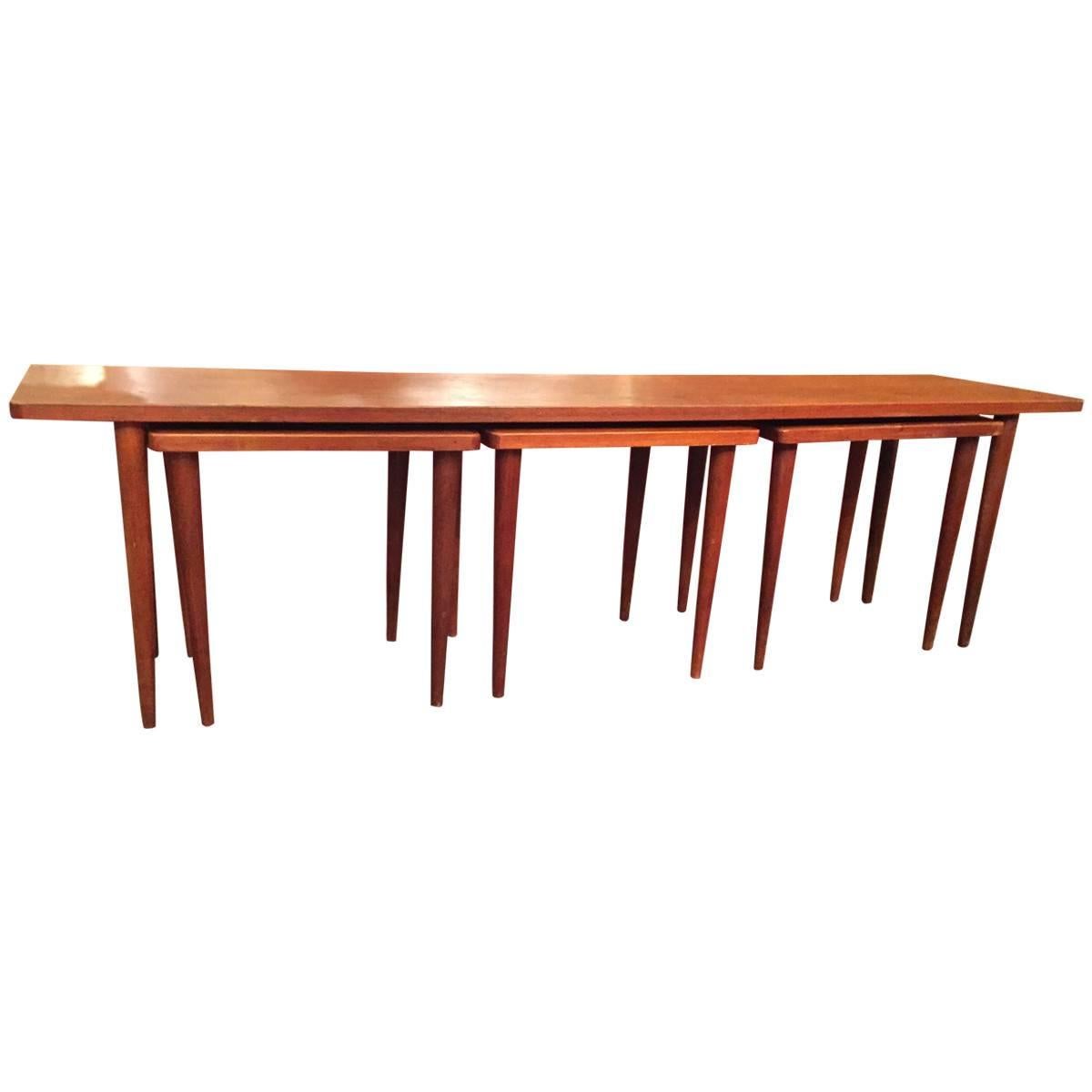Swedish Long and Narrow Nesting Coffee Table at 1stDibs | narrow nesting side tables, narrow ...