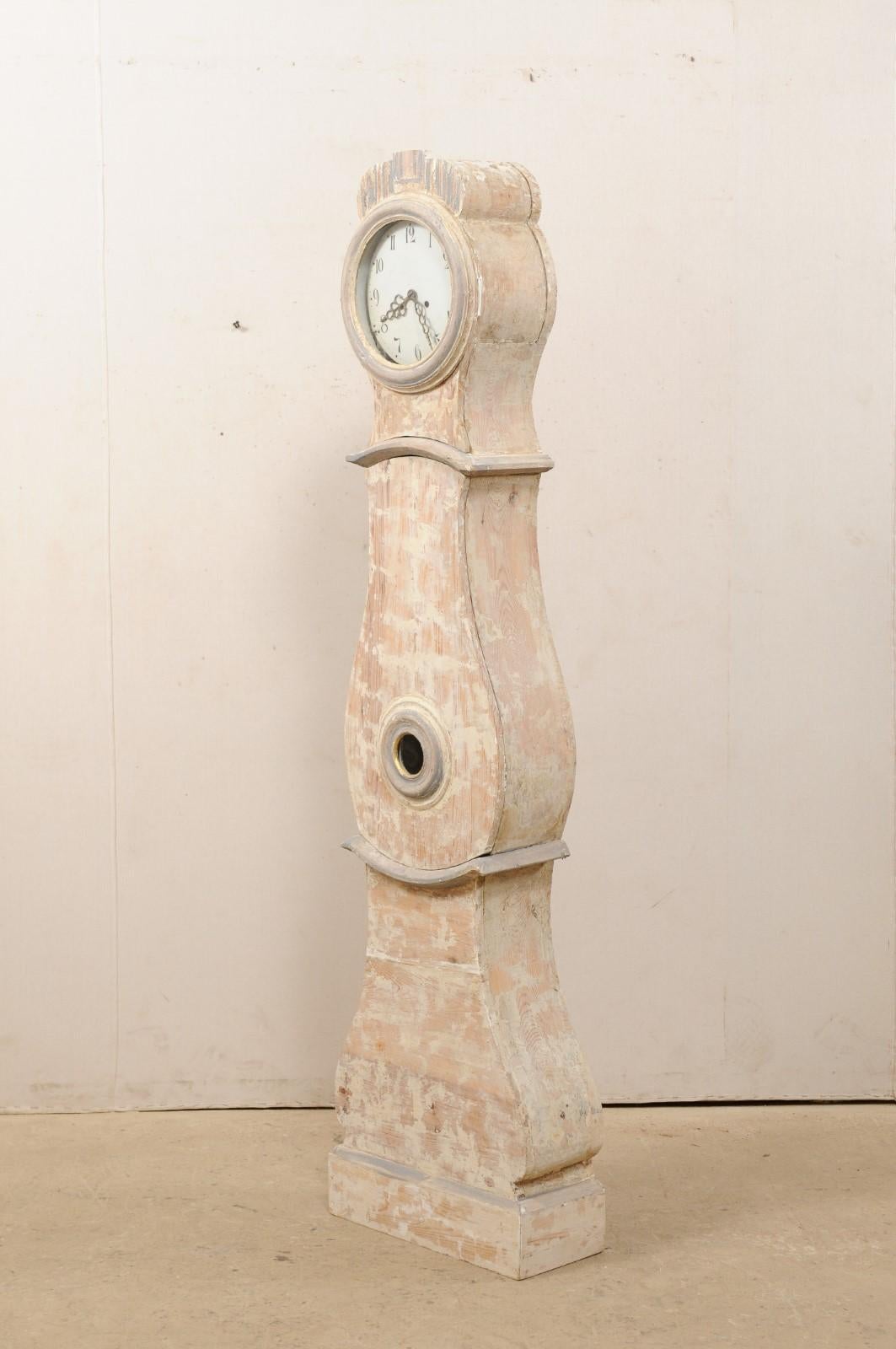Swedish Long-Case 19th Century Clock with Original Face and Movement For Sale 7