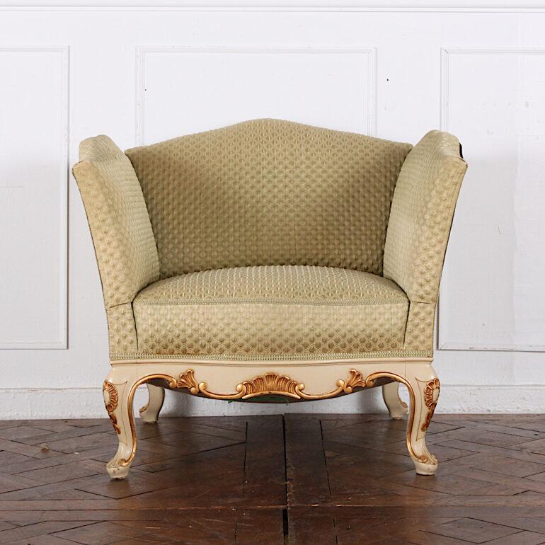 Carved Swedish Louis XV Style Armchair