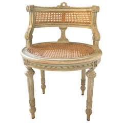 Chaise boudoir ou pantoufle suédoise de style Louis XVI:: 19ème-20ème siècle