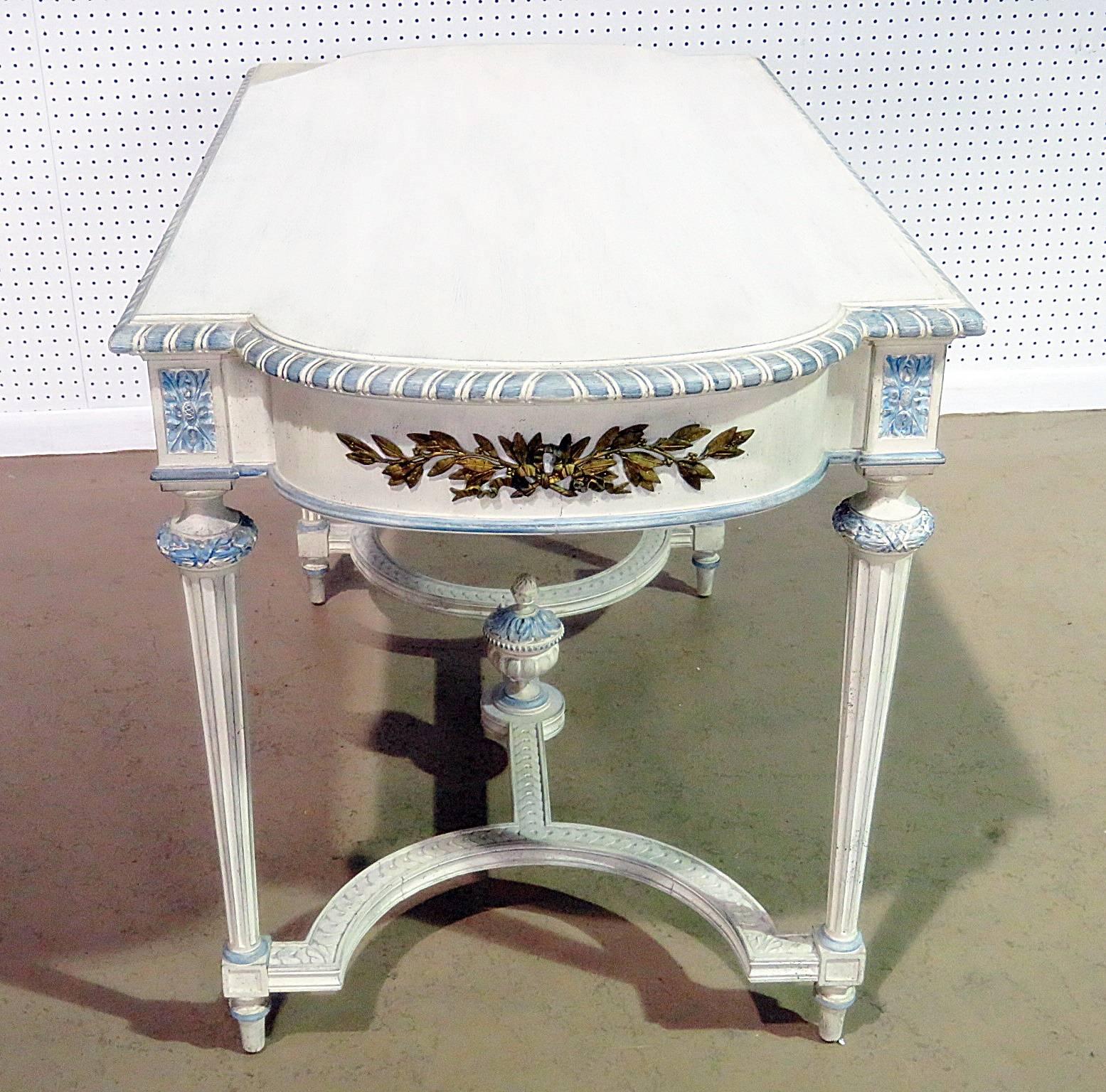 Wood Painted Gustavian Swedish Louis XVI Style Center or Library Table