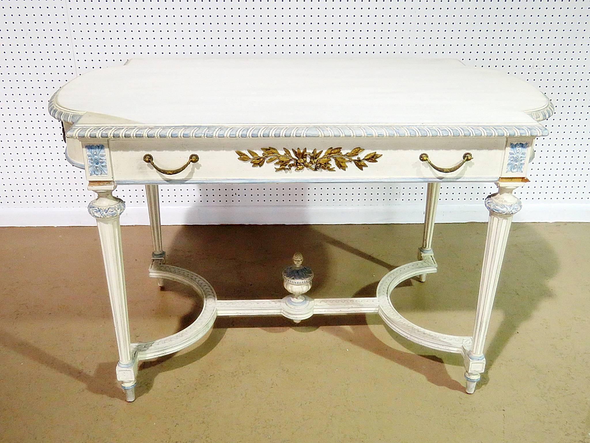 Painted Gustavian Swedish Louis XVI Style Center or Library Table 1