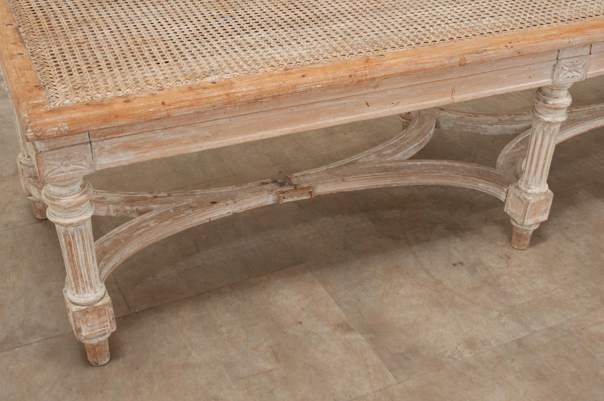 Cane Swedish Louis XVI Style Long Bench