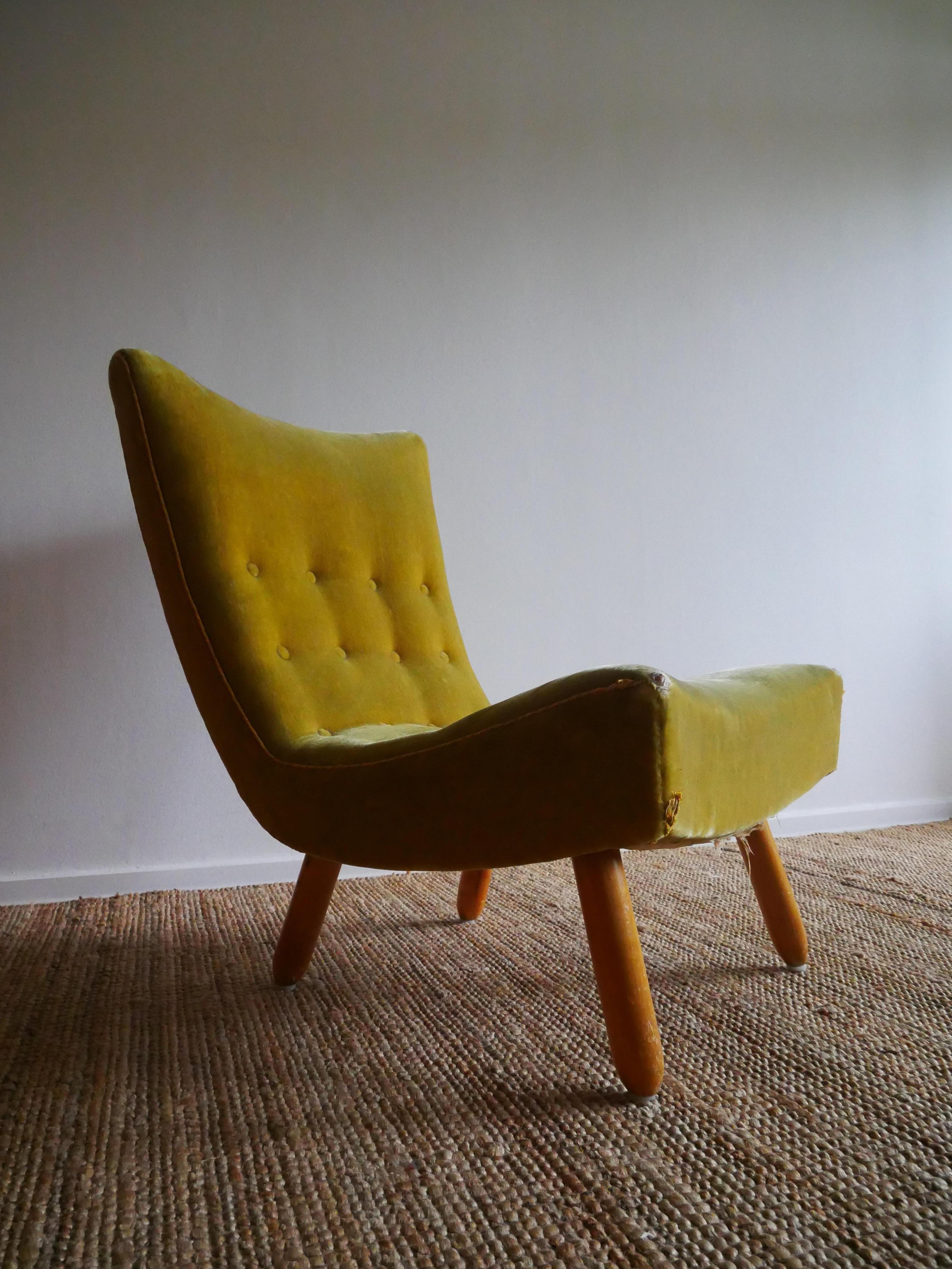 Swedish Lounge Chair 1940-50s For Sale 4