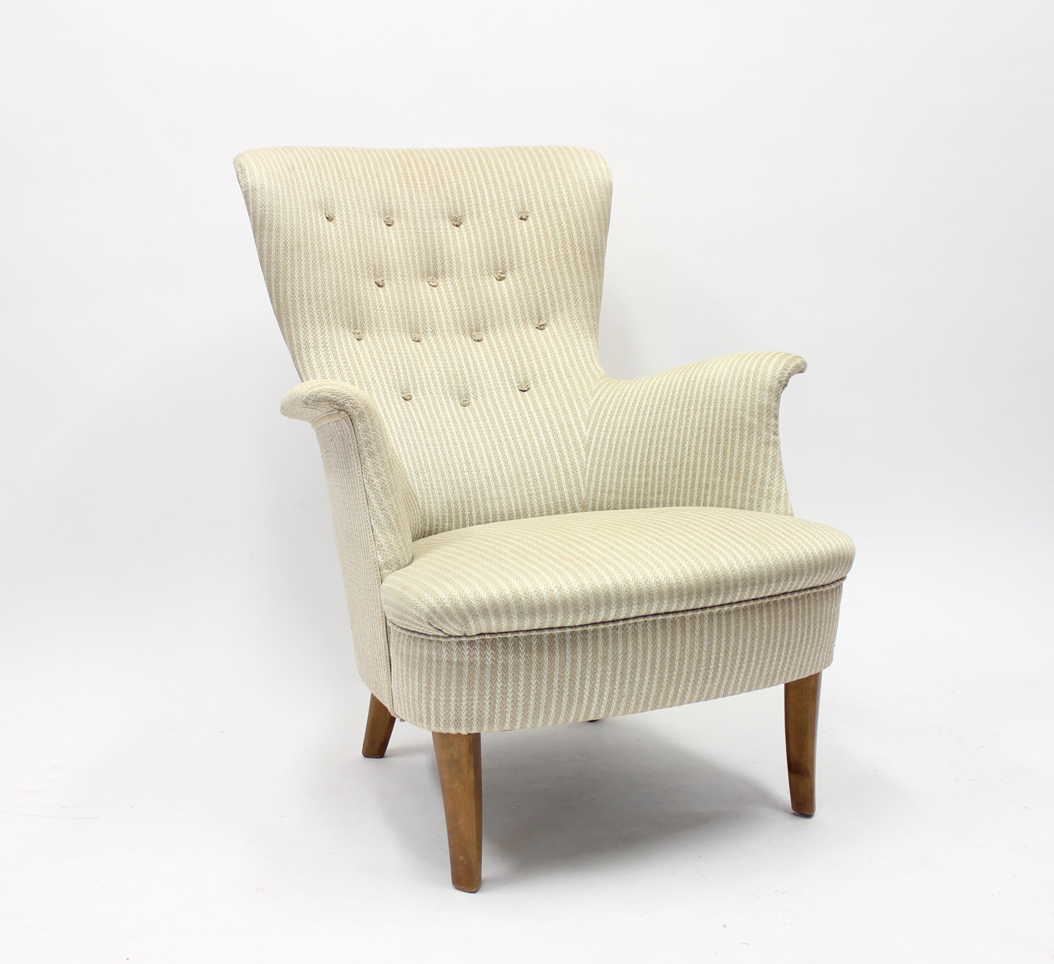 Mid-20th Century Swedish Lounge Chair by Carl Malmsten, 1950s