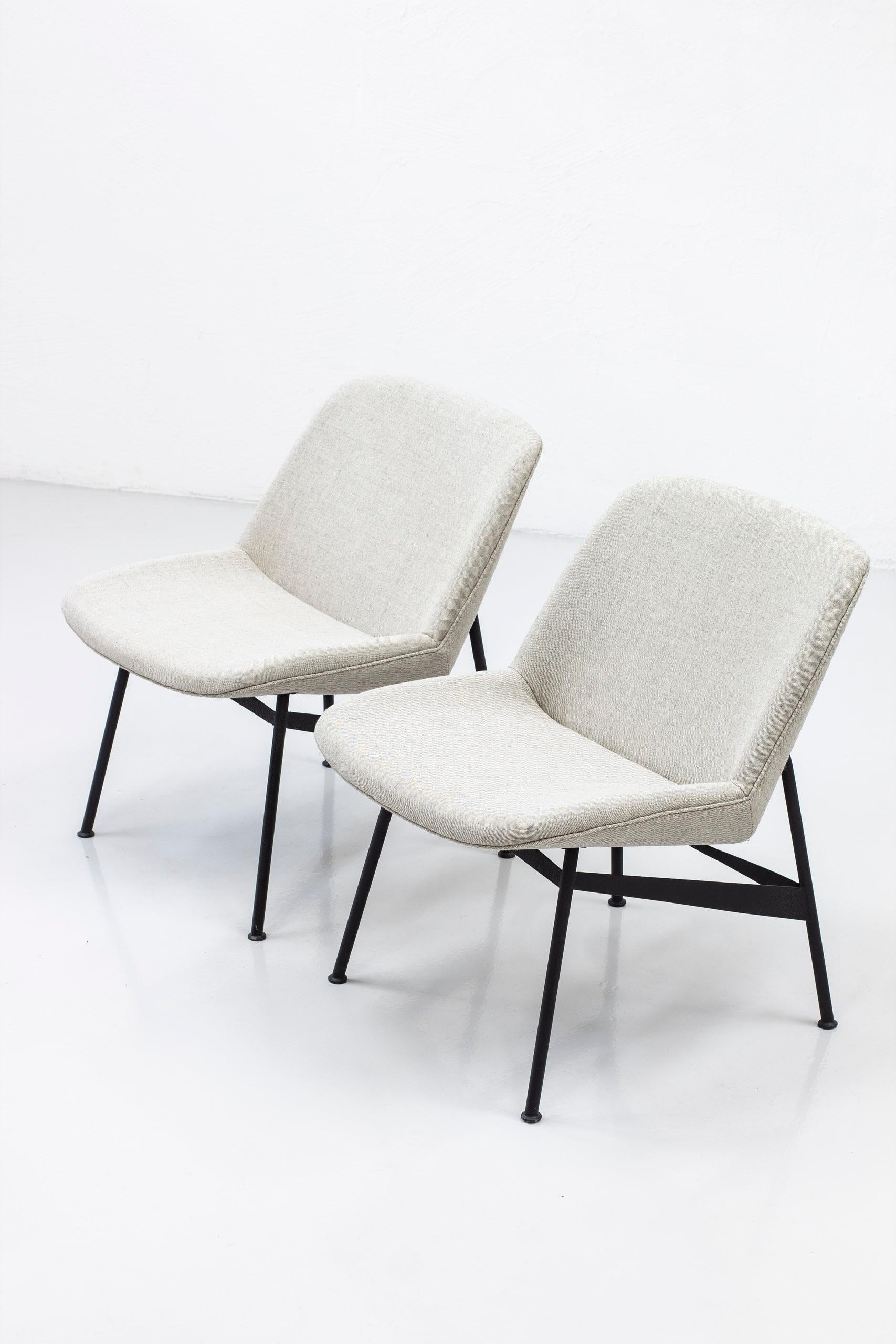 Steel Swedish Lounge Chairs by Hans Harald Molander for Nordiska Kompaniet, NK 1950s For Sale