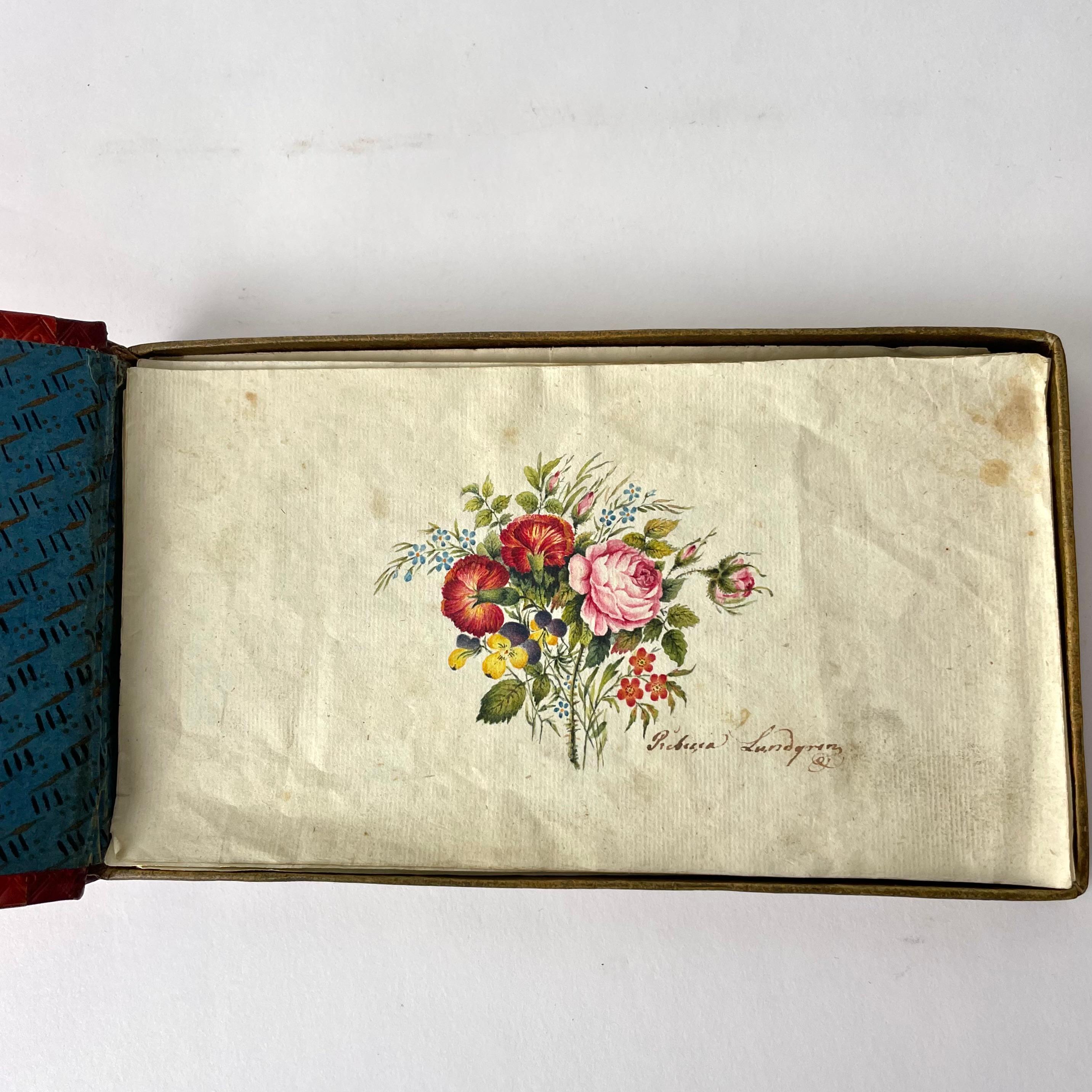 Swedish Love letter pocket in the shape of a book from the Empire period 1820s For Sale 5