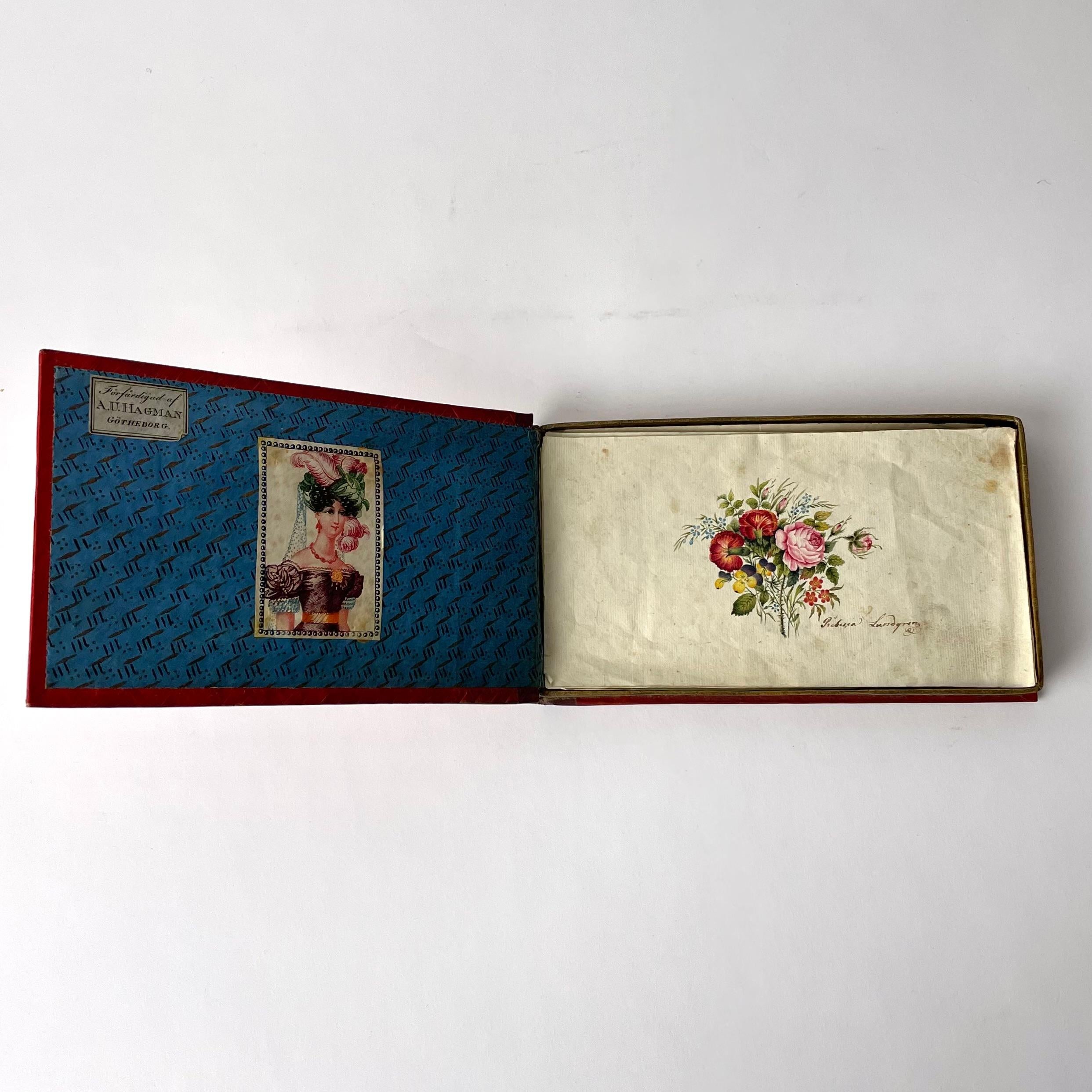 Swedish Love letter pocket in the shape of a book from the Empire period 1820s For Sale 2