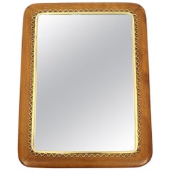 Swedish Mahogany and Brass Mirror from Svensk Hemslöjd, 1950s