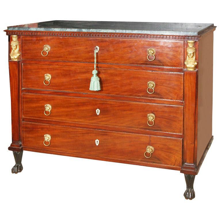 Swedish Mahogany Commode For Sale