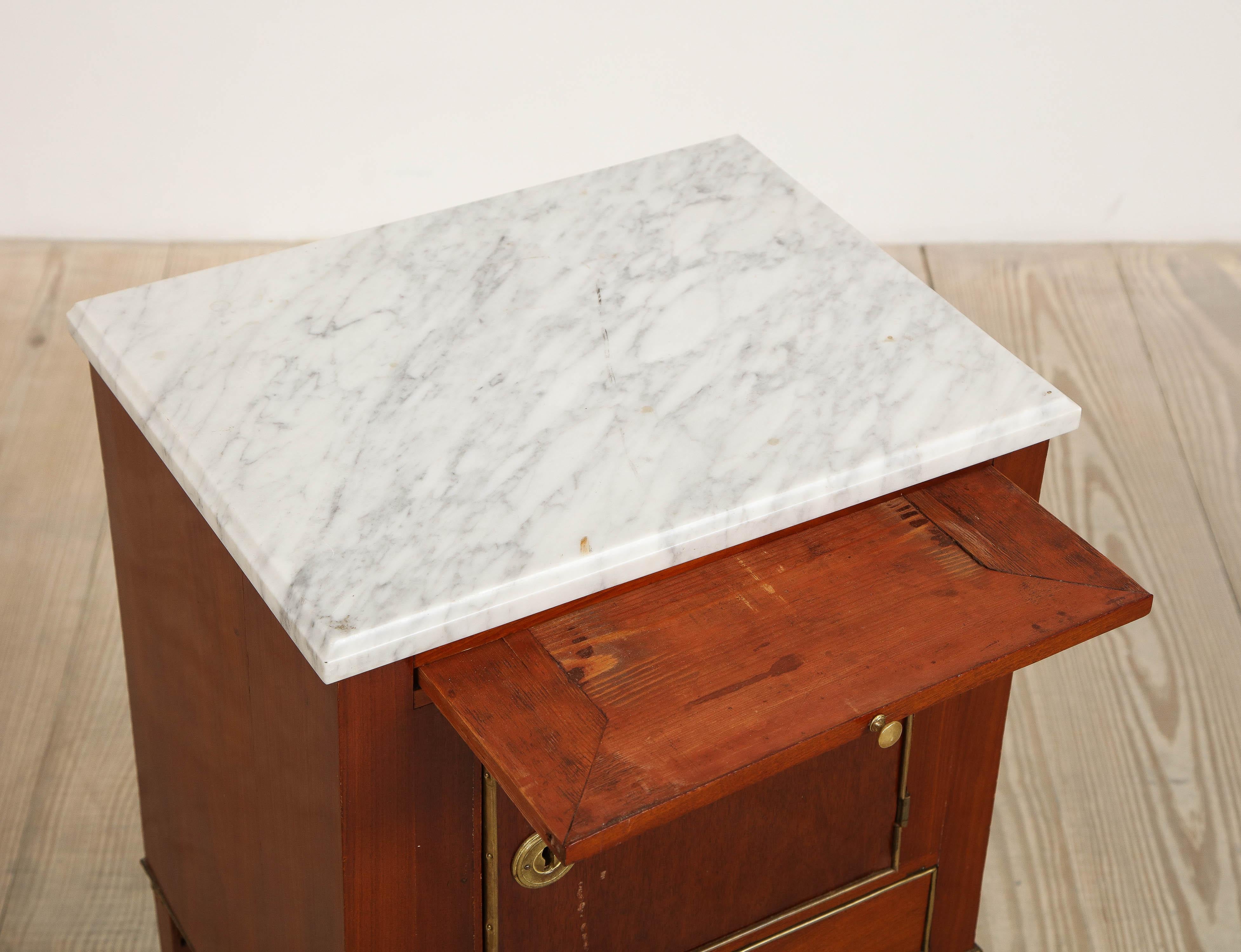 Swedish Mahogany Gustavian-Style with Marble Top Side Table/Cabinet, circa 1850 For Sale 5