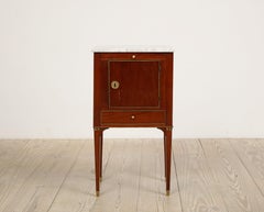 Swedish Mahogany Gustavian-Style with Marble Top Side Table/Cabinet, circa 1850