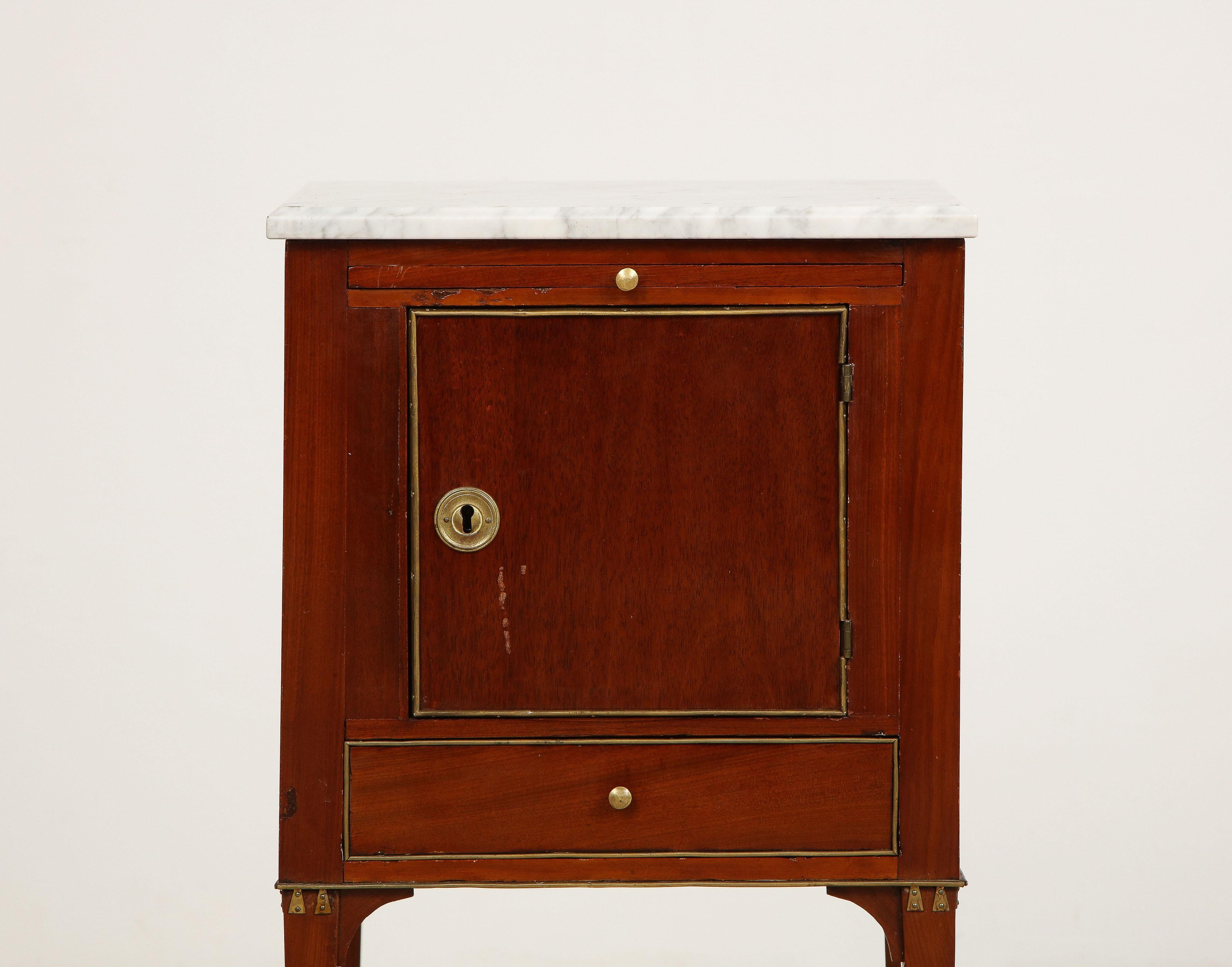 Swedish Mahogany Gustavian-Style with Marble Top Side Table/Cabinet, circa 1850 In Good Condition For Sale In New York, NY