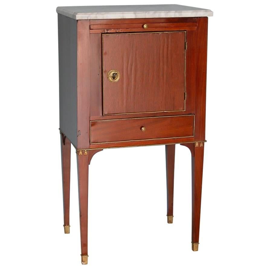 Swedish Mahogany Gustavian-Style with Marble Top Side Table/Cabinet, circa 1850