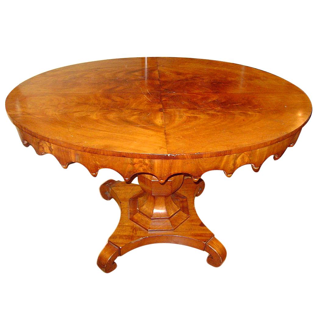 Swedish Mahogany Oval Table For Sale