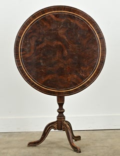 Swedish 19th Century Grain Painted Spinning Tilt-Top Table