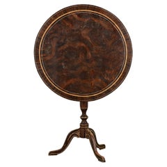 Antique Swedish Mahogany Spinning Tilt-Top Table