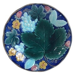 Swedish Majolica Strawberry Plate Gustavsberg, circa 1890