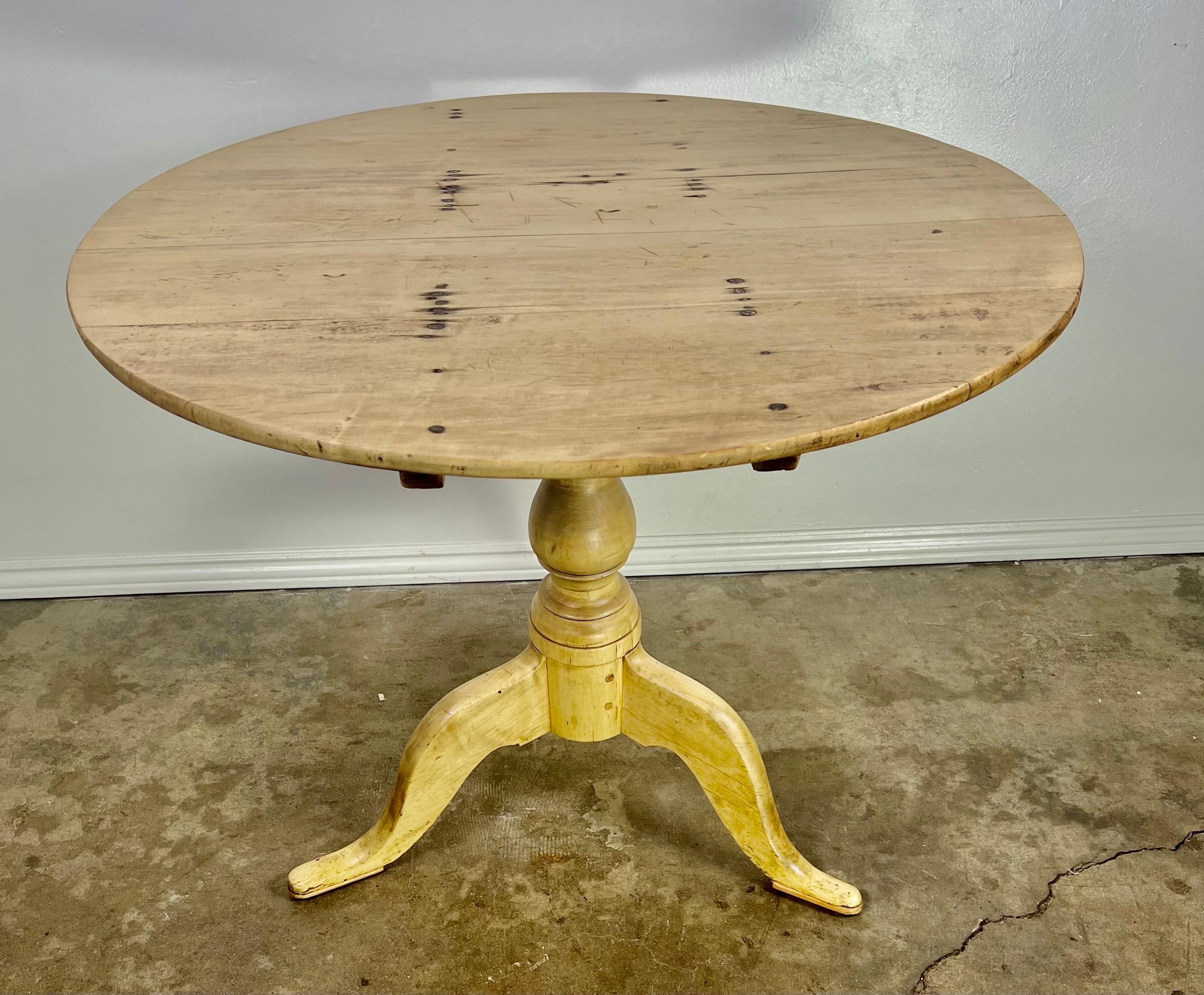 Gustavian Swedish Maple Tripod Center/Side Table For Sale