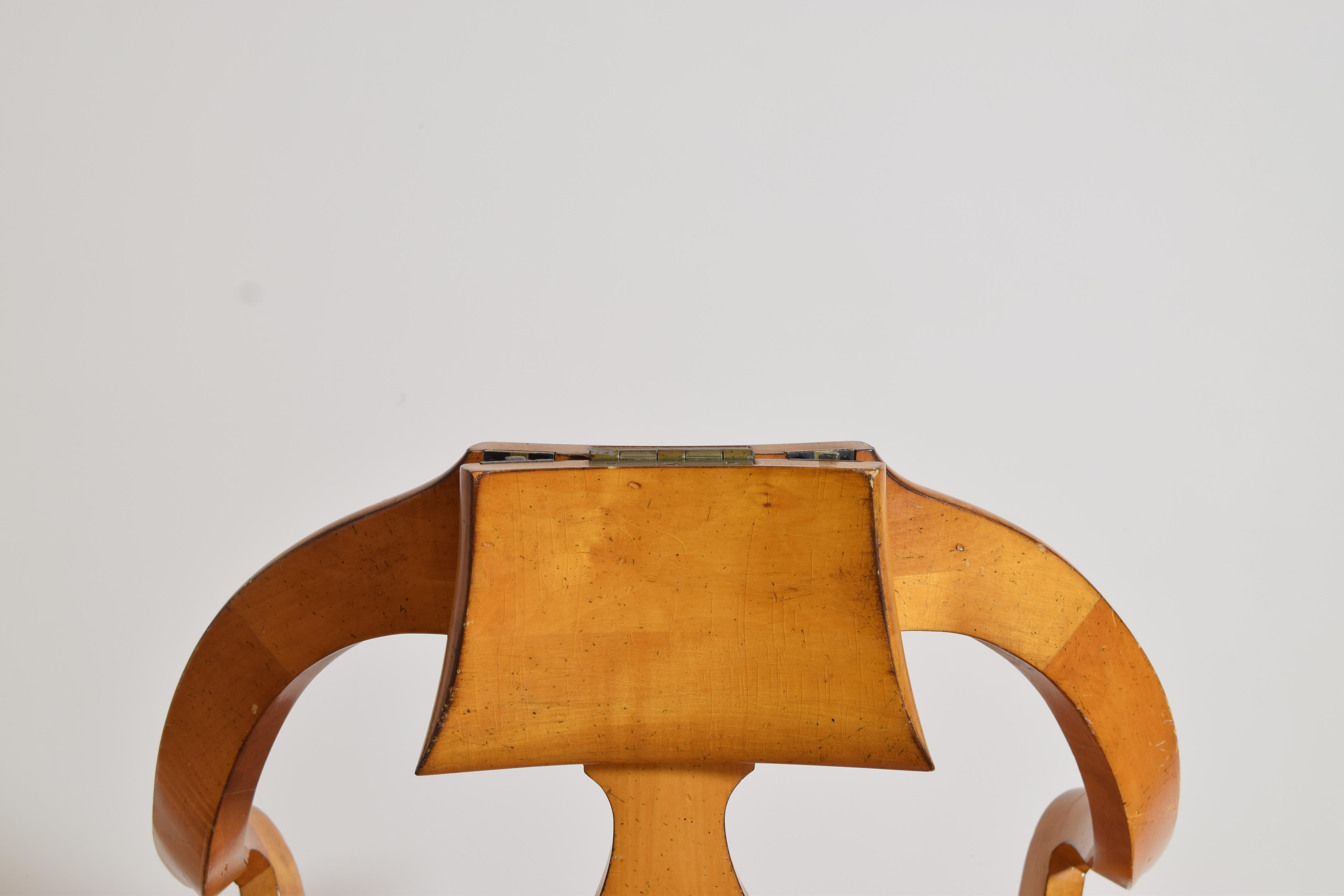 Swedish Maple & Upholstered Swivel Barber’s Armchair, mid 19th century For Sale 1