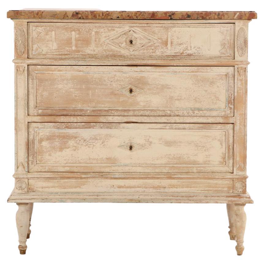 Swedish marble top commode, C 1890. For Sale