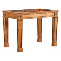 Swedish Marble Top Pine Console Table with Bronze Mounts
