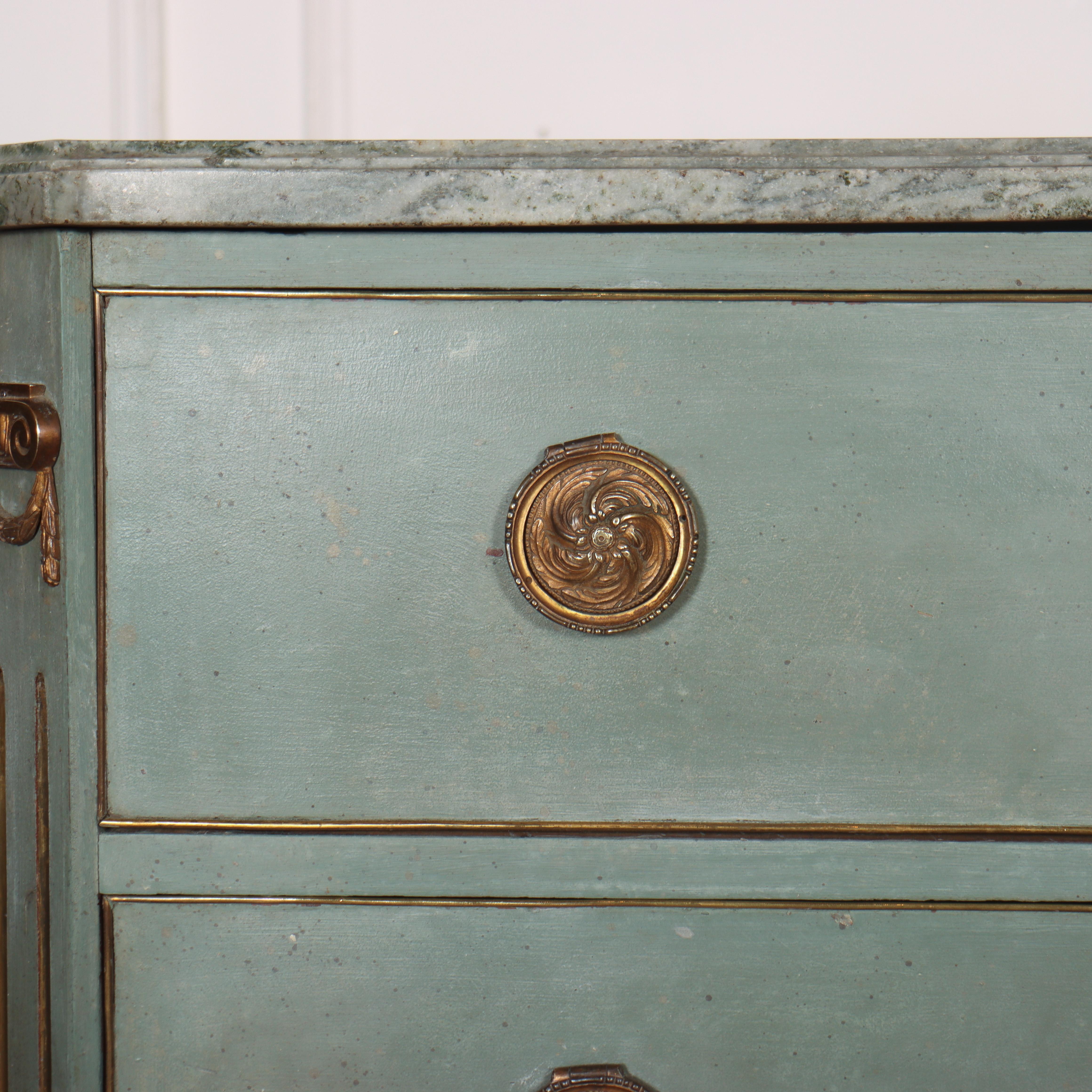 XIX secolo Commode svedese con piano in marmo in vendita