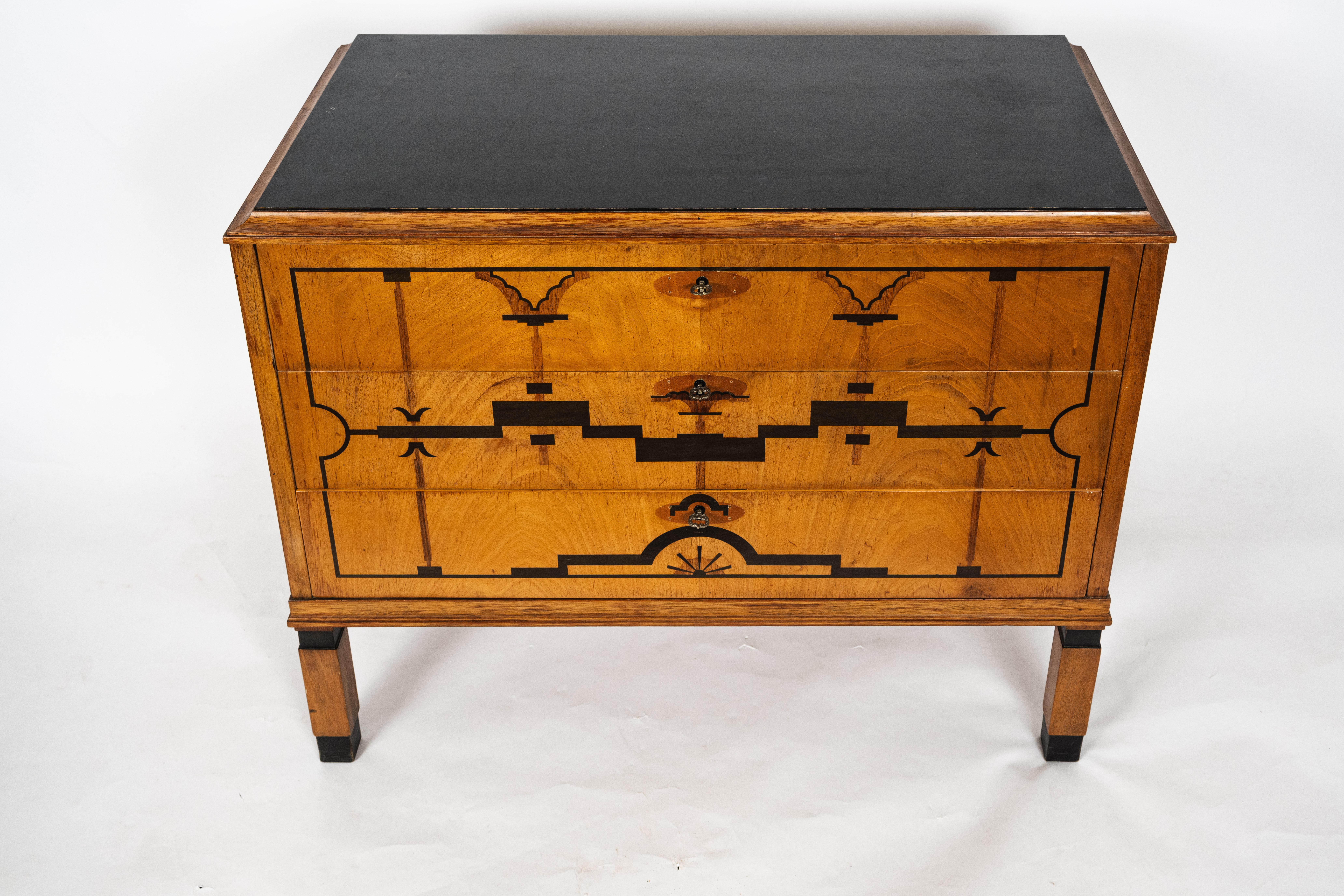 Art Deco Swedish Marquetry Chest For Sale