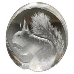 Swedish Mats Jonasson Small Crystal Sculpture Squirrel