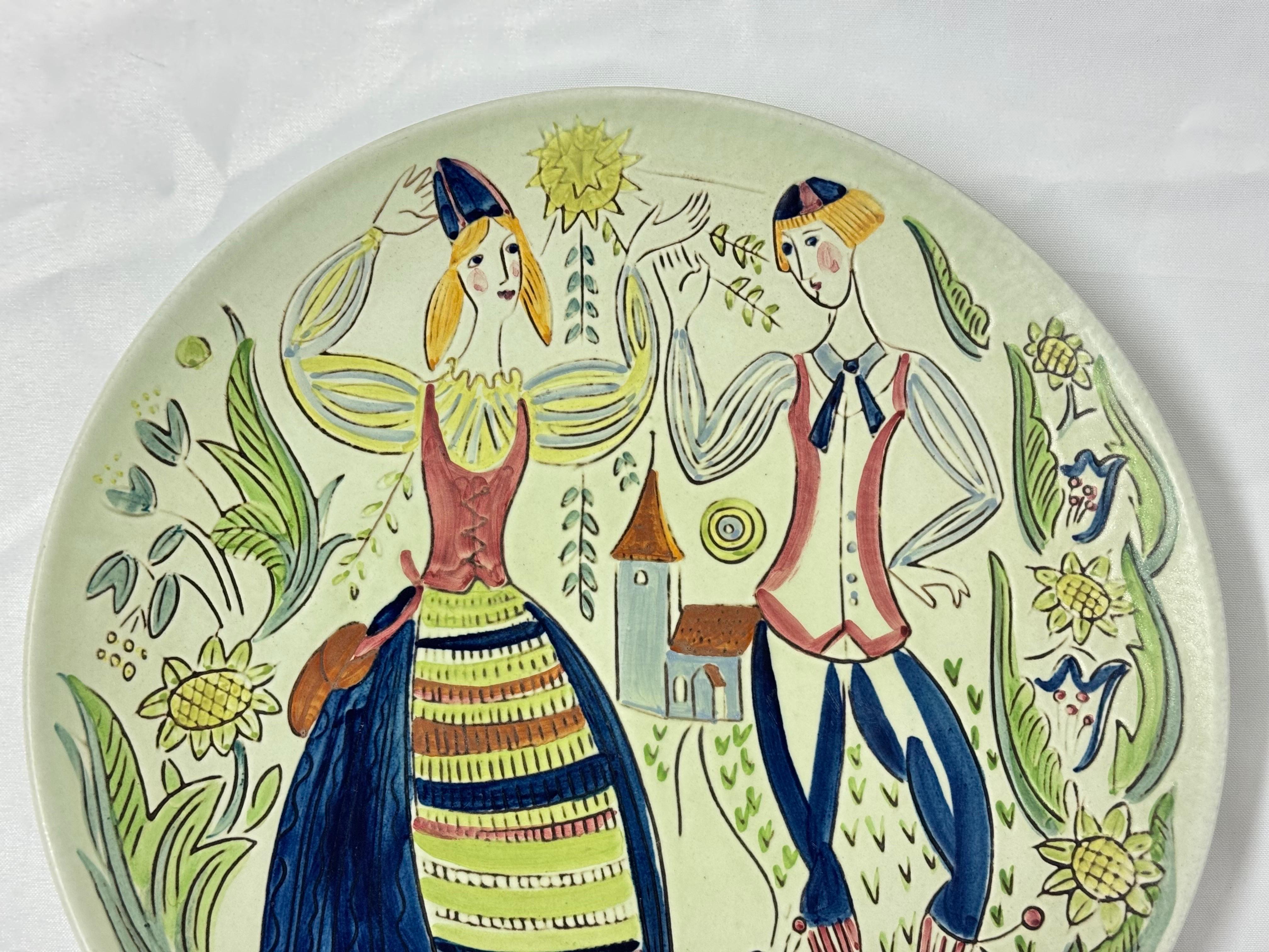 Swedish MCM Wall Charger by Carl Harry Stalhane for Rorstrand In Good Condition For Sale In Redding, CT