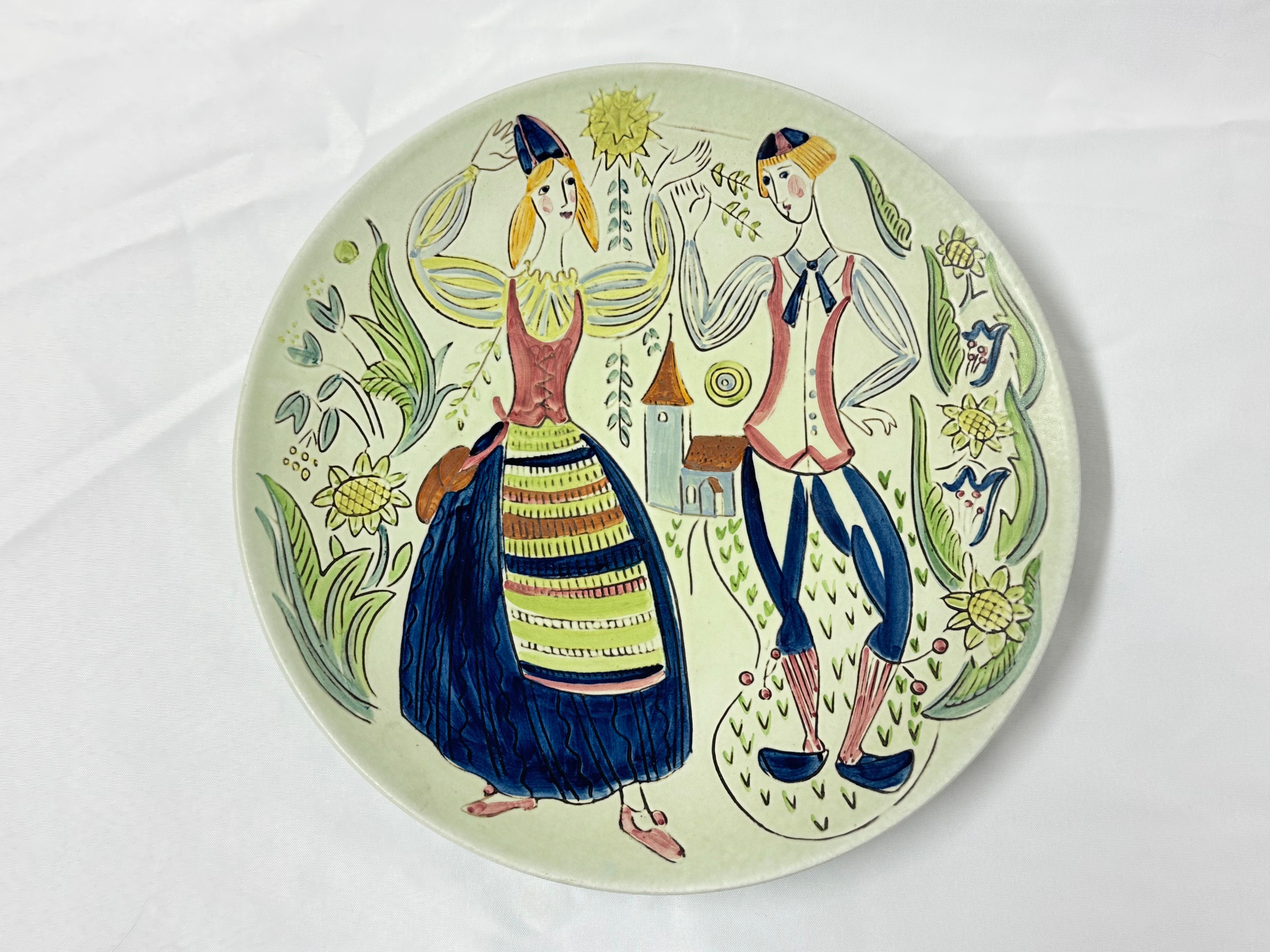 Mid-20th Century Swedish MCM Wall Charger by Carl Harry Stalhane for Rorstrand For Sale