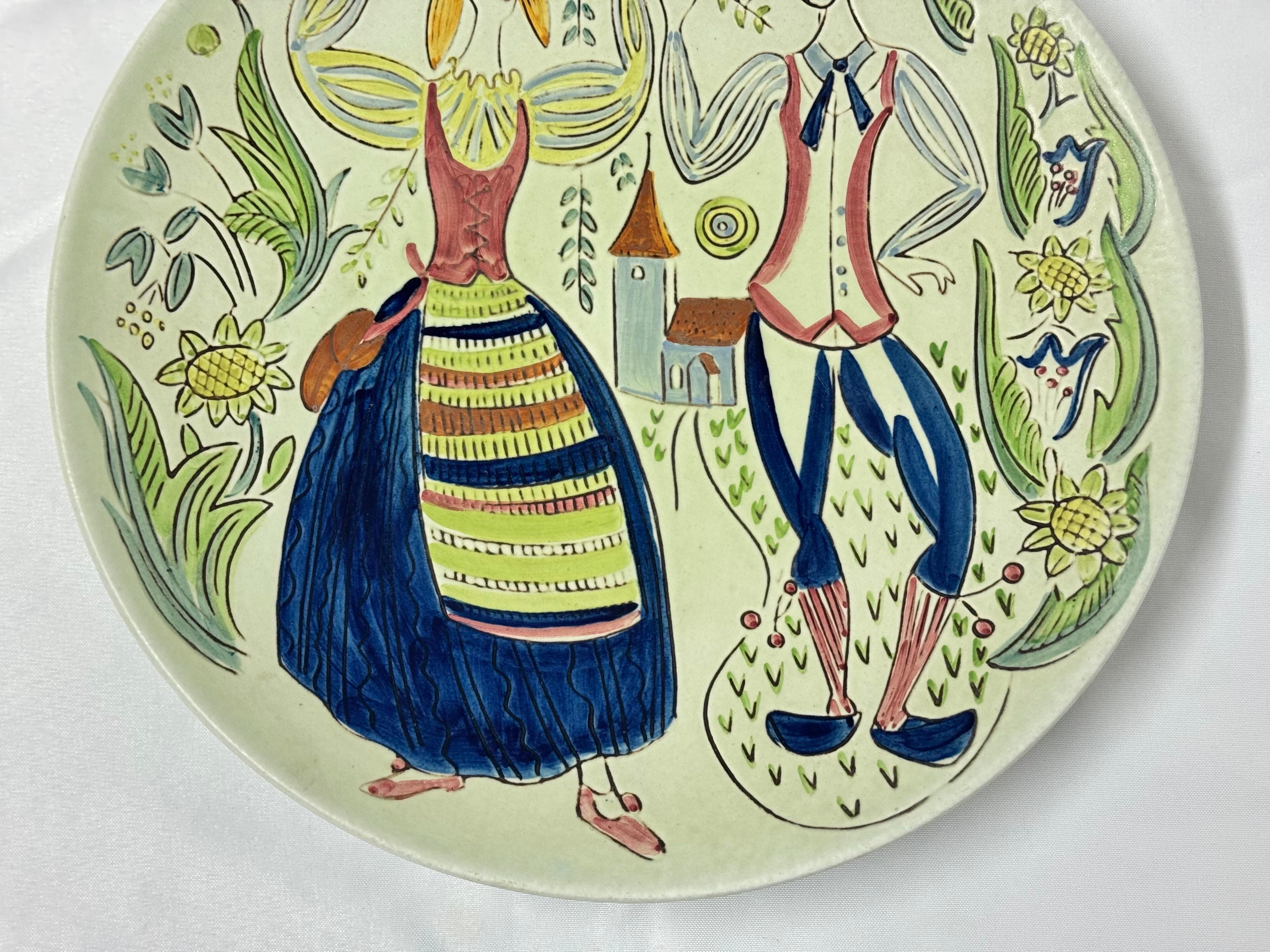 Ceramic Swedish MCM Wall Charger by Carl Harry Stalhane for Rorstrand For Sale