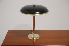 Lámpara de mesa sueca de metal, latón y teca Modelo 8453 de Borens, 1940/1590s.